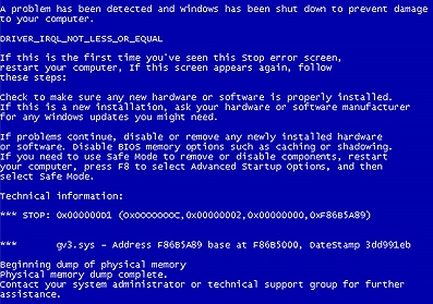 blue screen of death windows crash computer problems laptop